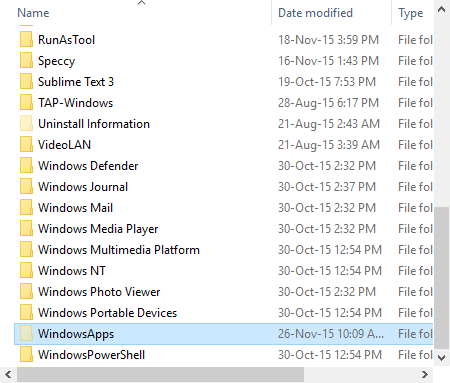 windowsapps folder windows apps folder