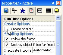 Clickteam Fusion Active Object uncheck Create at start