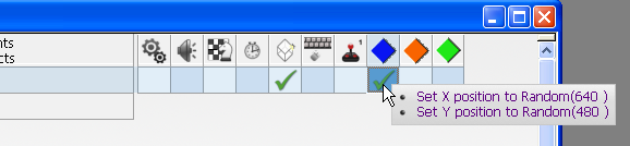 Clickteam Fusion create event action Position XY