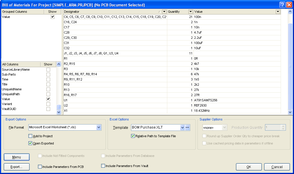 AltiumDesigner-BOM-dialog-Value-grouped