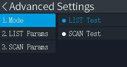 EL15 Advanced Measurement Settings Interface