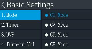EL15 Basic Measurement Settings Interface
