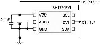 BH1750FVI application circuit example4 DVI