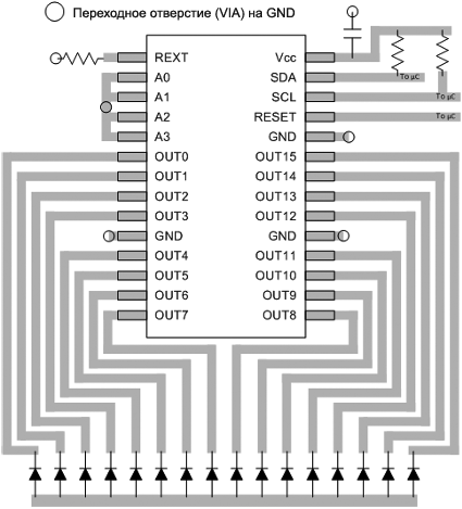 TLC59116 PW Layout Example fig23