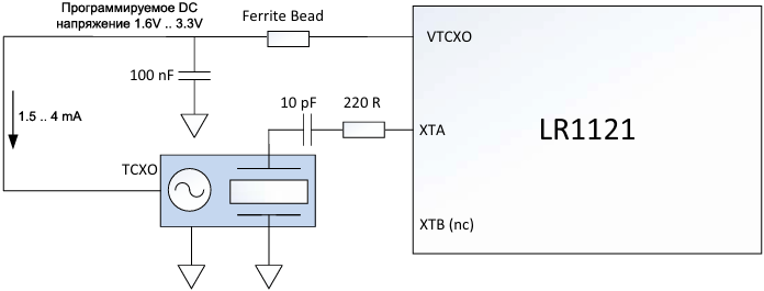 LR1121 TCXO circuit diagram fig6 2