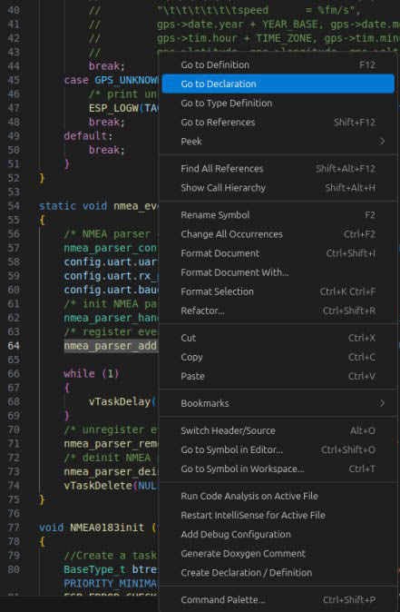 VSCode context menu