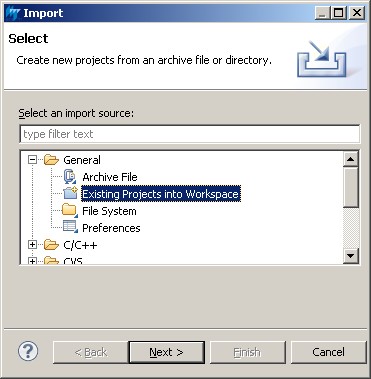 FreeRTOS RISC V QEMU Importing an existing project into Eclipse TriCore fig01