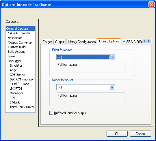 IAR-printf-DLIB-Library-Options