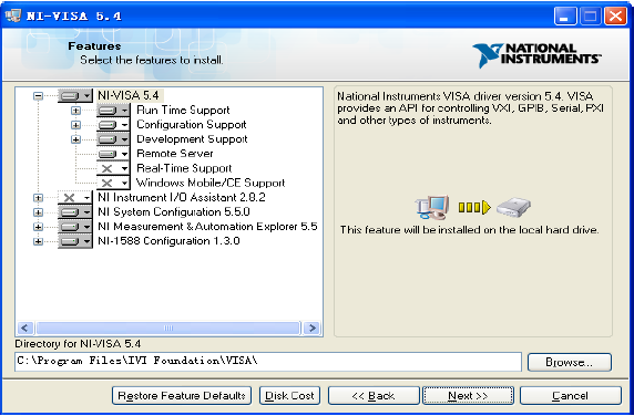 NI VISA install setup