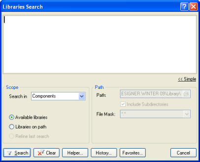 AltiumDesigner-Libraries-Search-dialog