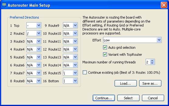 Eagle Autorouter main setup General settings